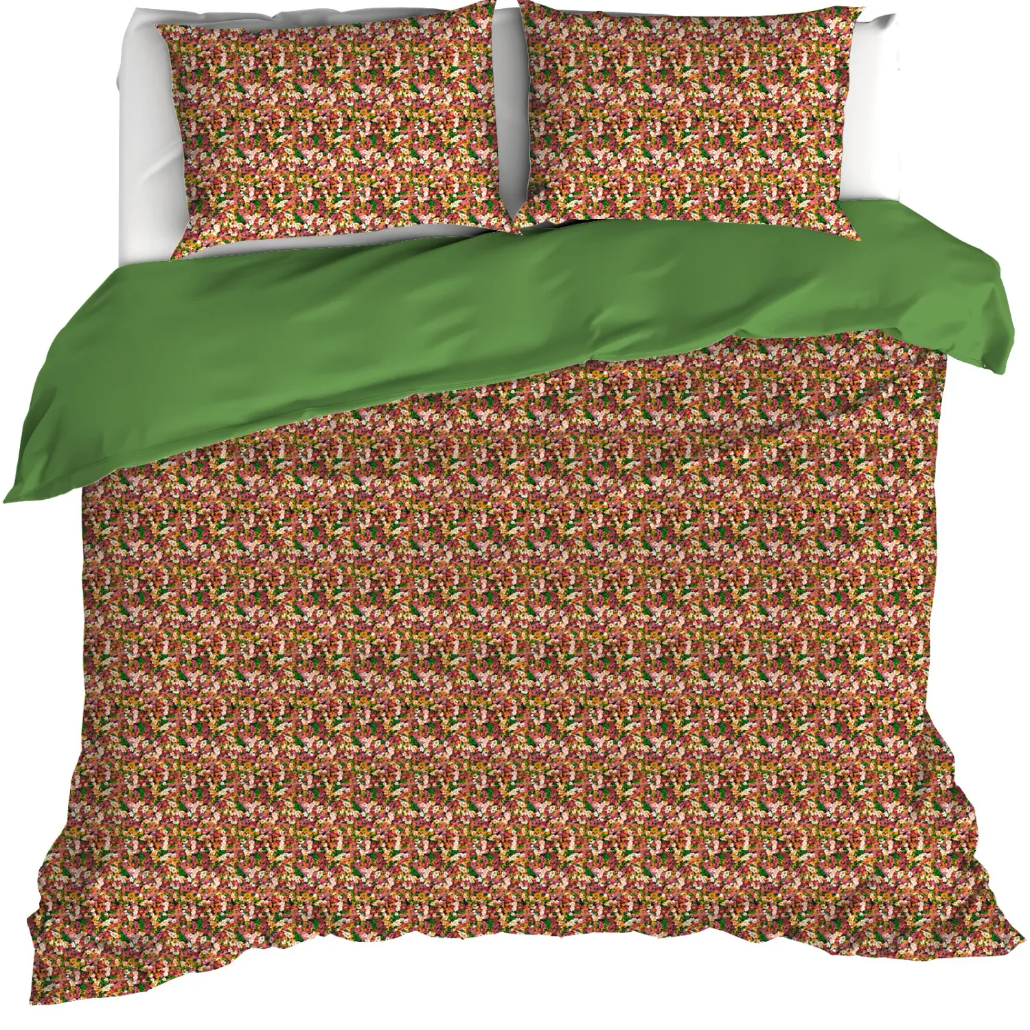 Dekbedovertrek Flowerpower, Green Bee - 200 x 200/220 - Katoen Percal