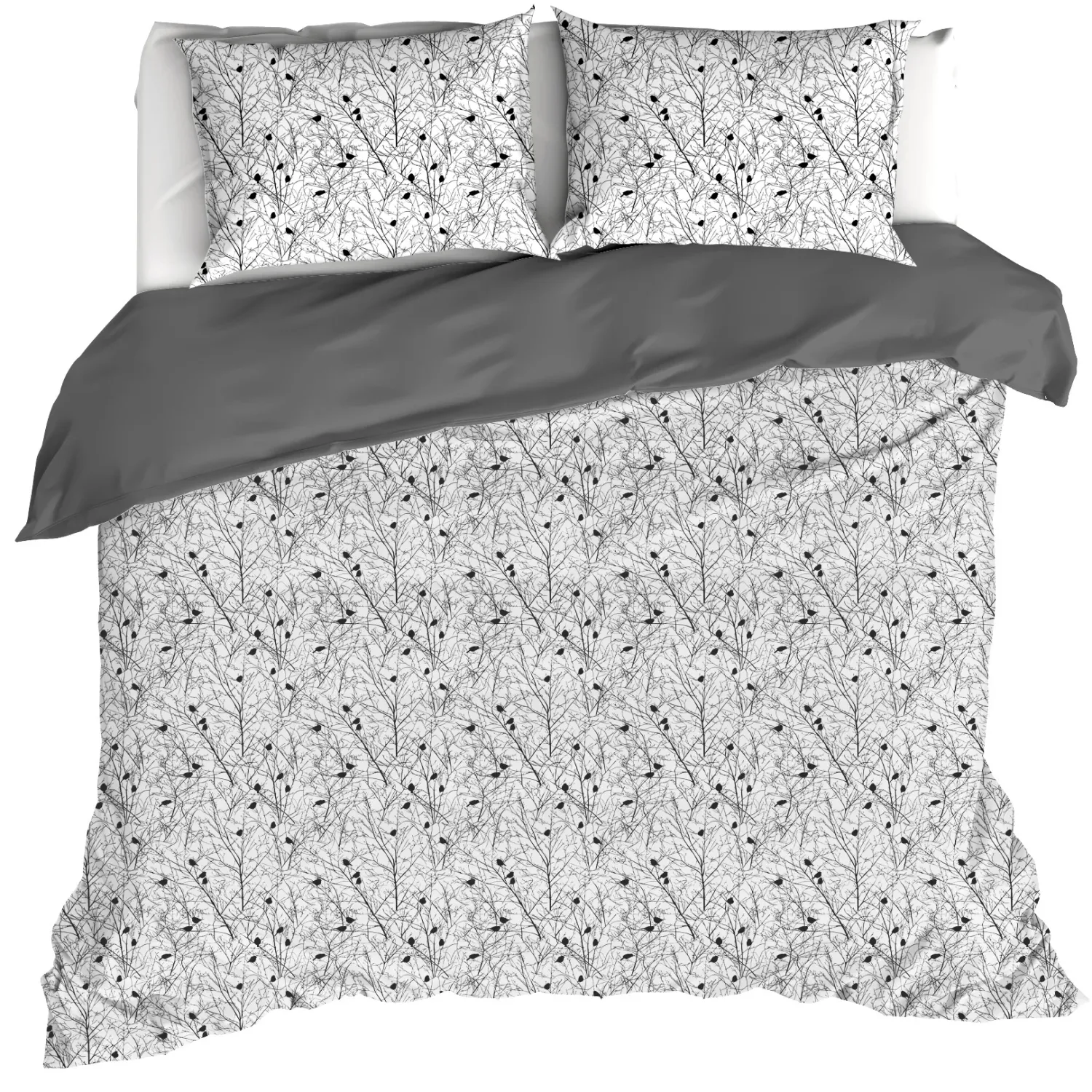 Dekbedovertrek Charlie, Black - 200 x 200/220 - Katoen Percal