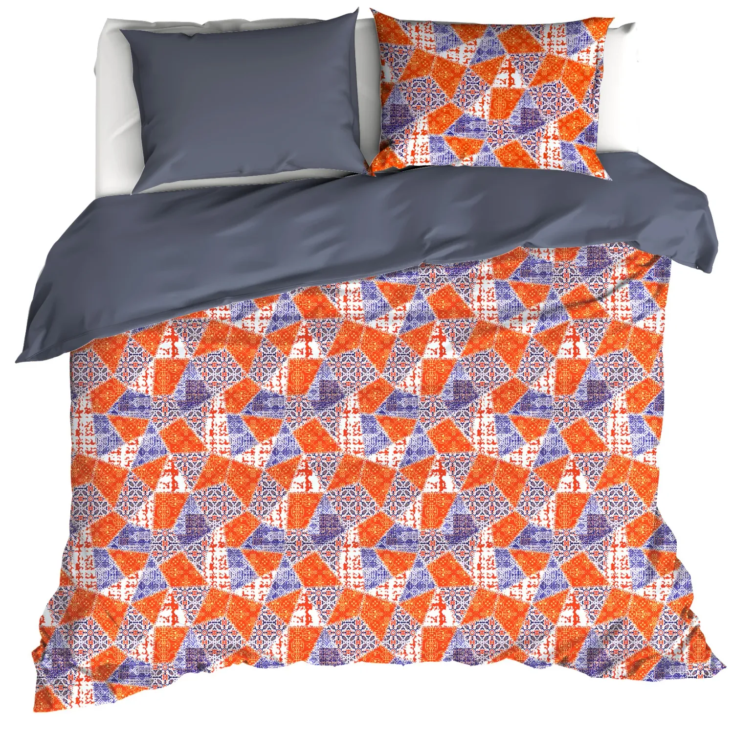 Dekbedovertrek Quilt Blue Ribbon - Tweepersoons - 200 x 200/220 cm - Katoen Satijn
