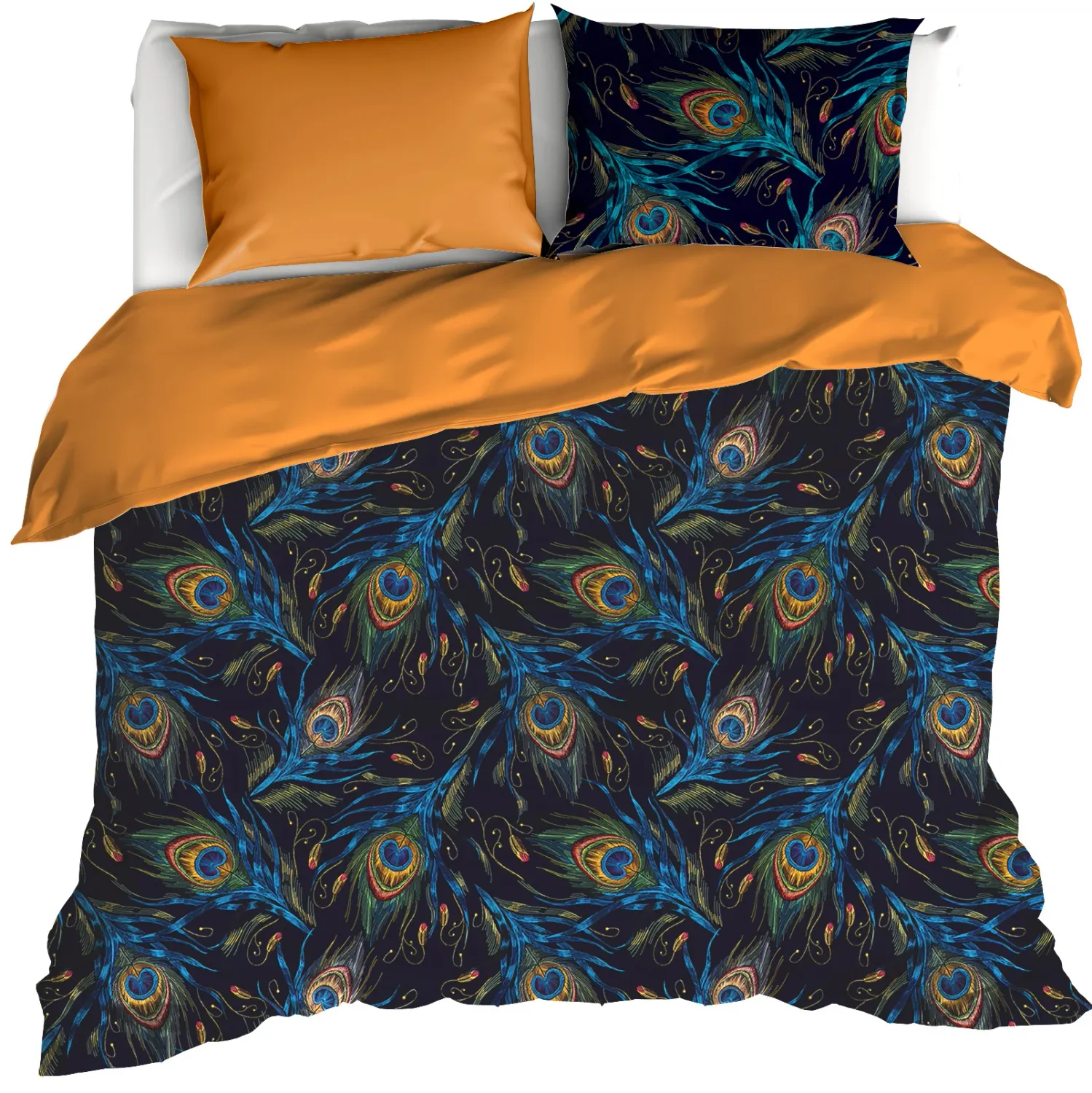 Dekbedovertrek Peafowl Thai Curry - Tweepersoons - 200 x 200/220 cm - Katoen Satijn