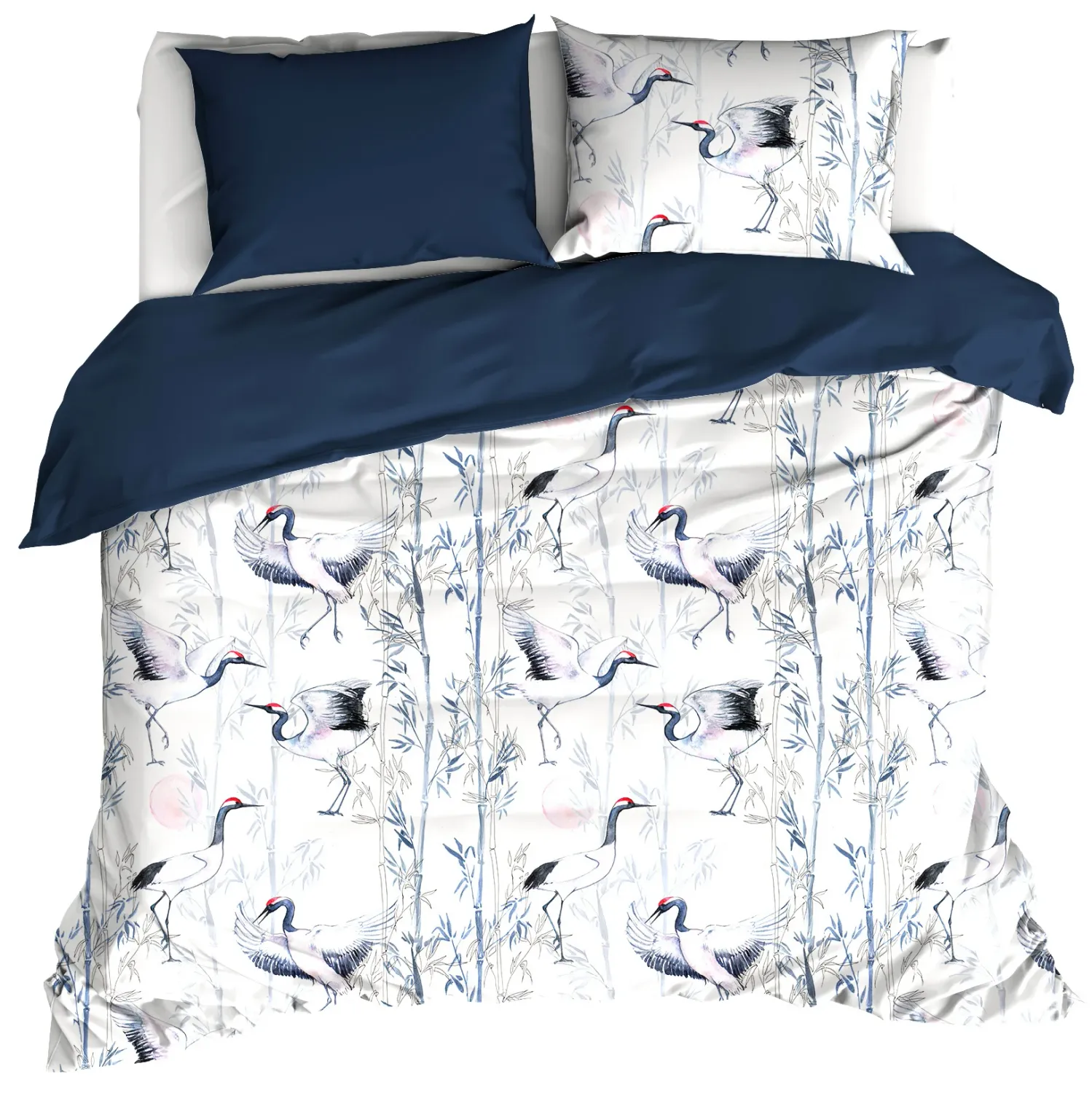 Dekbedovertrek Mont Blanc Majolica Blue - Tweepersoons - 200 x 200/220 cm - Katoen Satijn