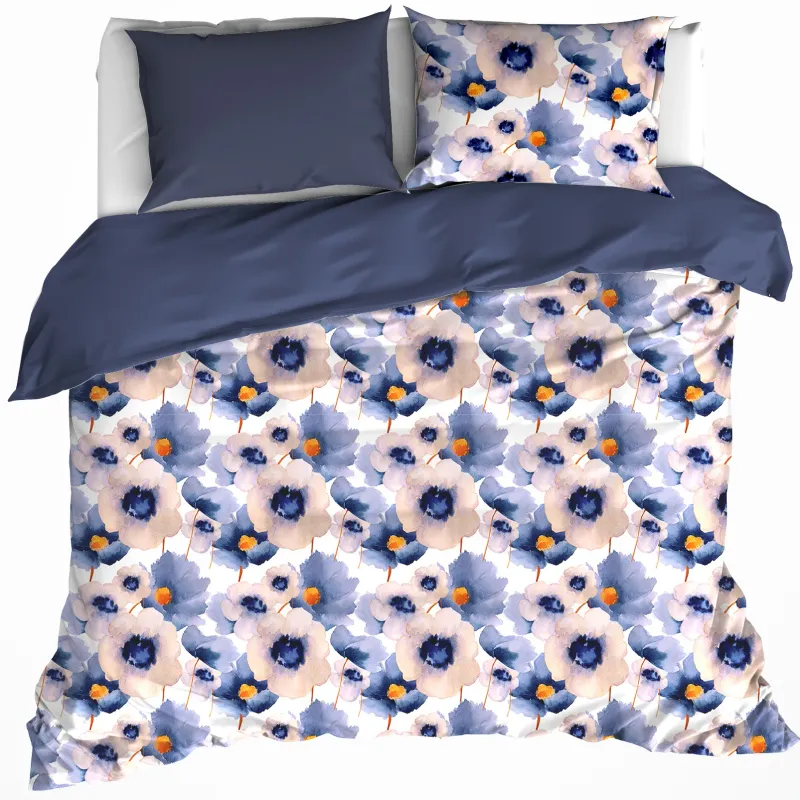 Dekbedovertrek Veronica Mood Indigo - Tweepersoons - 200 x 200/220 cm - Katoen Flanel
