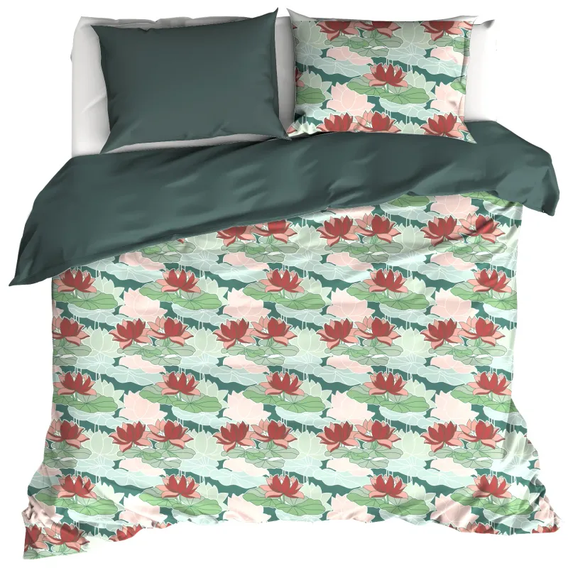 Dekbedovertrek Koi Tidepool - Tweepersoons - 200 x 200/220 cm - Katoen Satijn