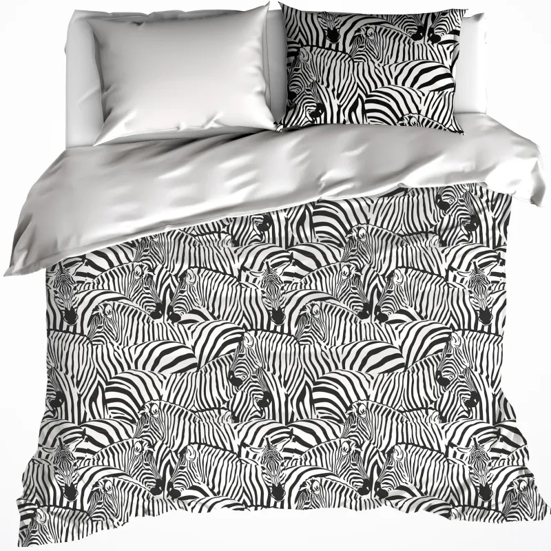 Dekbedovertrek Zebra Cream - Tweepersoons - 200 x 200/220 cm - Katoen Flanel
