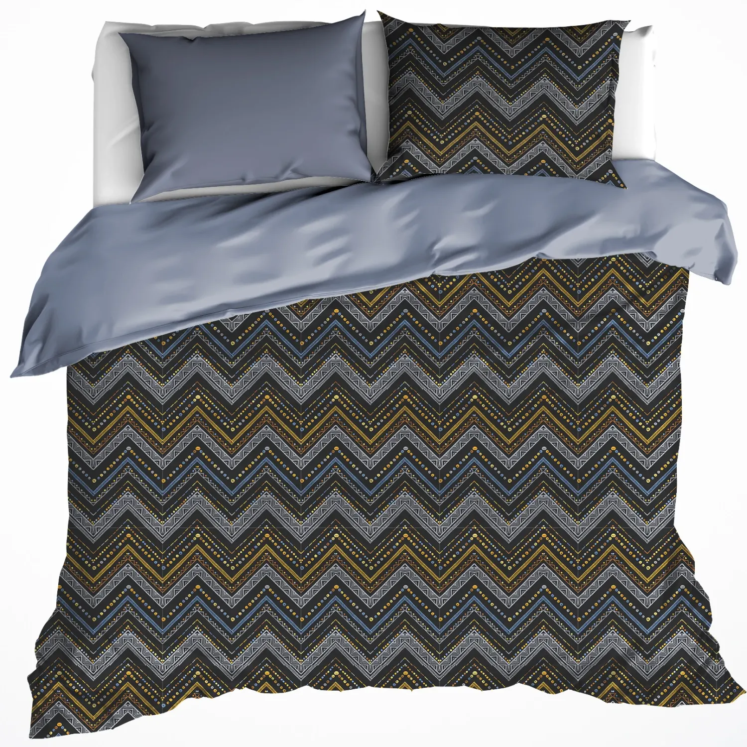 Dekbedovertrek Sioux Blue Gray - Tweepersoons - 200 x 200/220 cm - Katoen Flanel