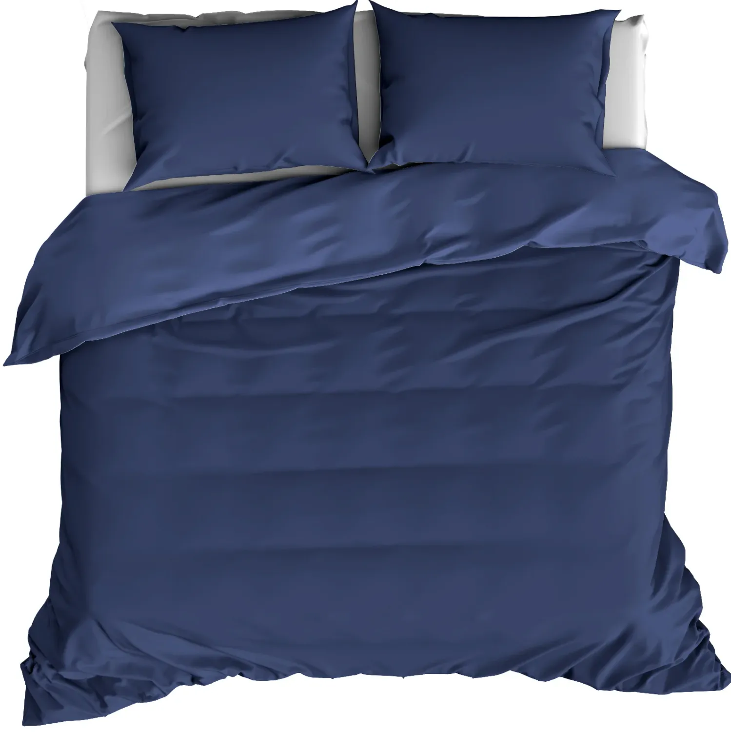Dekbedovertrek Katoen Satijn Olivia - Tweepersoons - 200 x 200/220 cm - Blauw