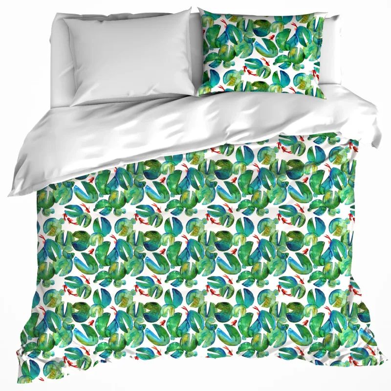 DWL Dekbedovertrek puddle jolly green 200x200/220 60x70(2st)