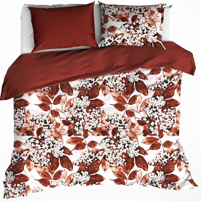 Dekbedovertrek Katoen Flanel Mimulus - Tweepersoons - 200 x 200/220 cm - Rood