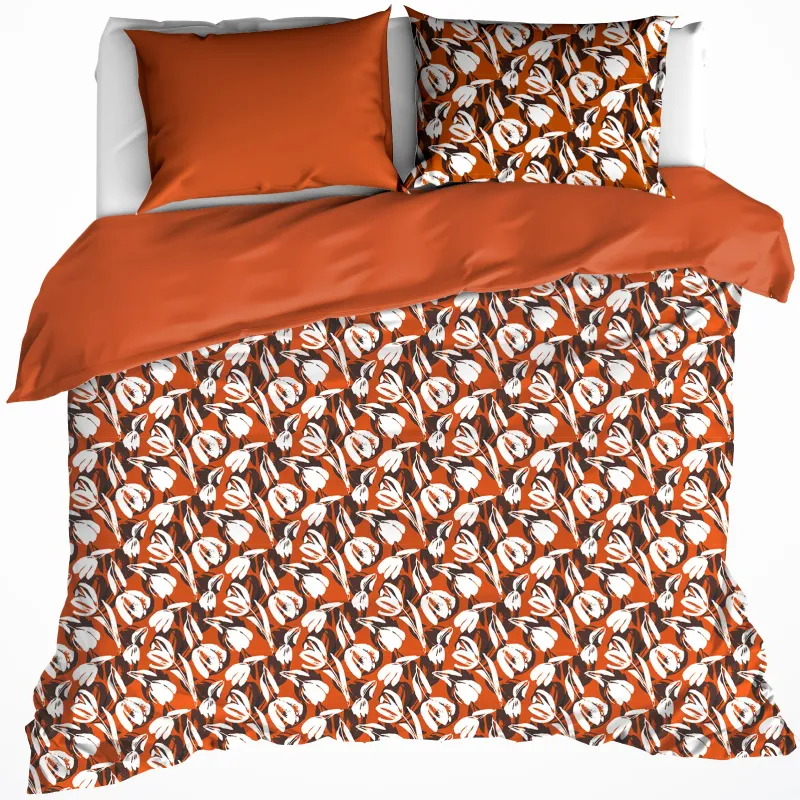 Dekbedovertrek Katoen Satijn Tulipa - Tweepersoons -200 x 200/220 cm