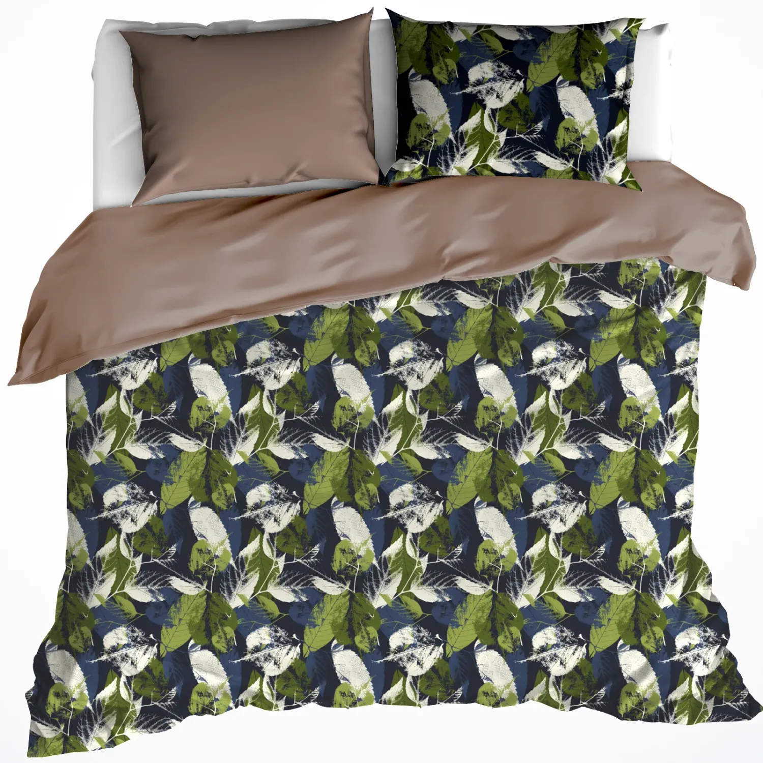 Dekbedovertrek Katoen Satijn Elm - Tweepersoons - 200 x 200/220 cm - Groen