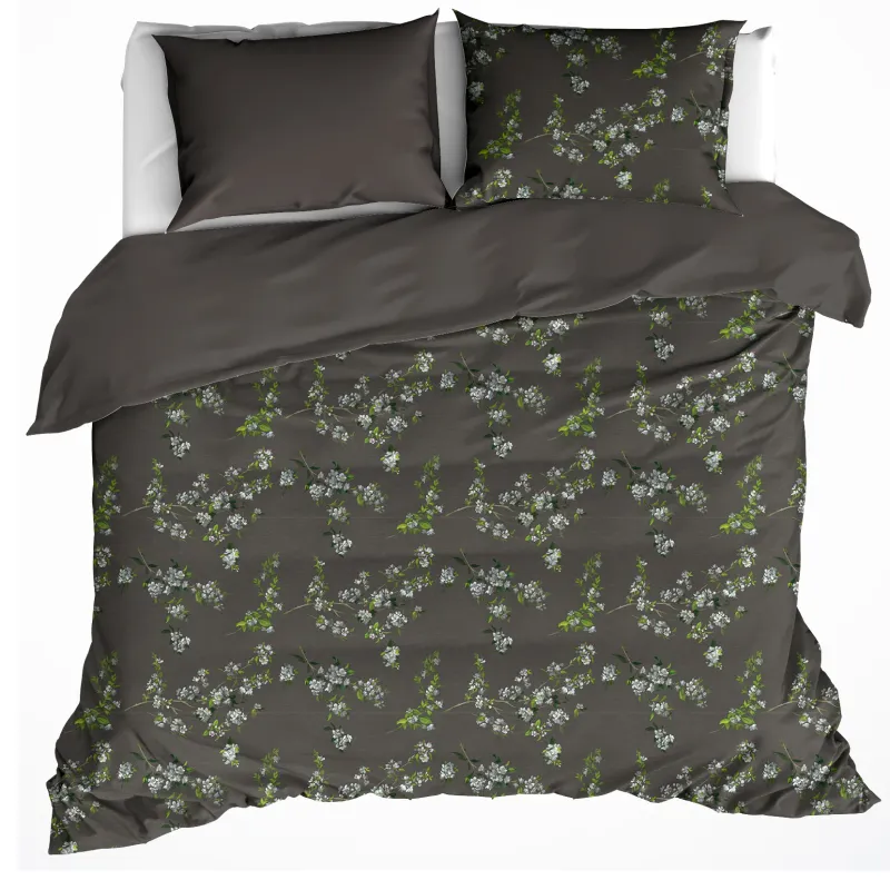 Dekbedovertrek Jasmin 100% katoen satijn castlerock 200x220 + 60x70 (2st)