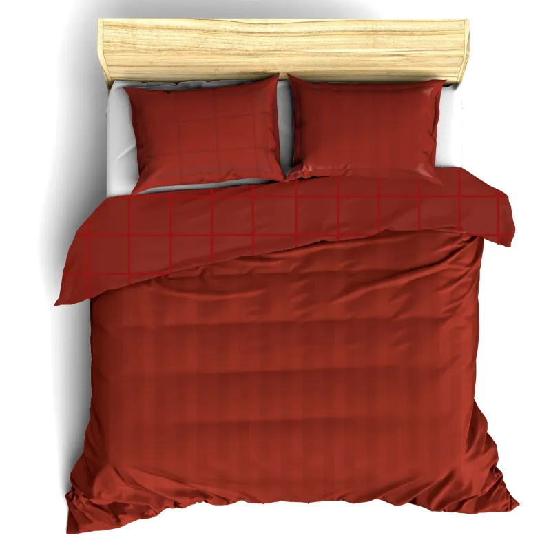 Dekbedovertrek Katoen Satijn Zygo - Tweepersoons - 200 x 220 cm - Rood