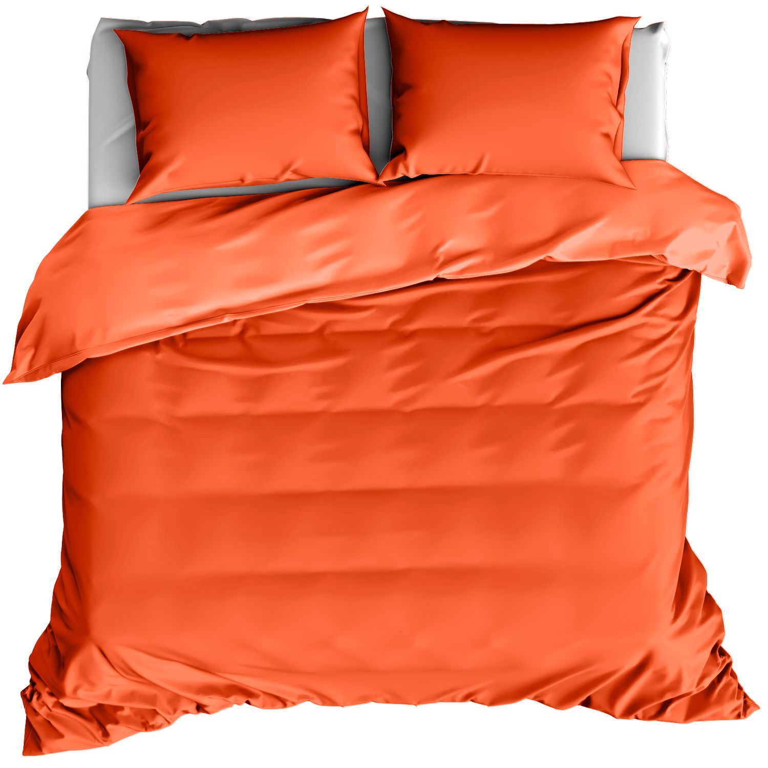 Dekbedovertrek Katoen Satijn Olivia - Tweepersoons - 200 x 200/220 cm - Oranje