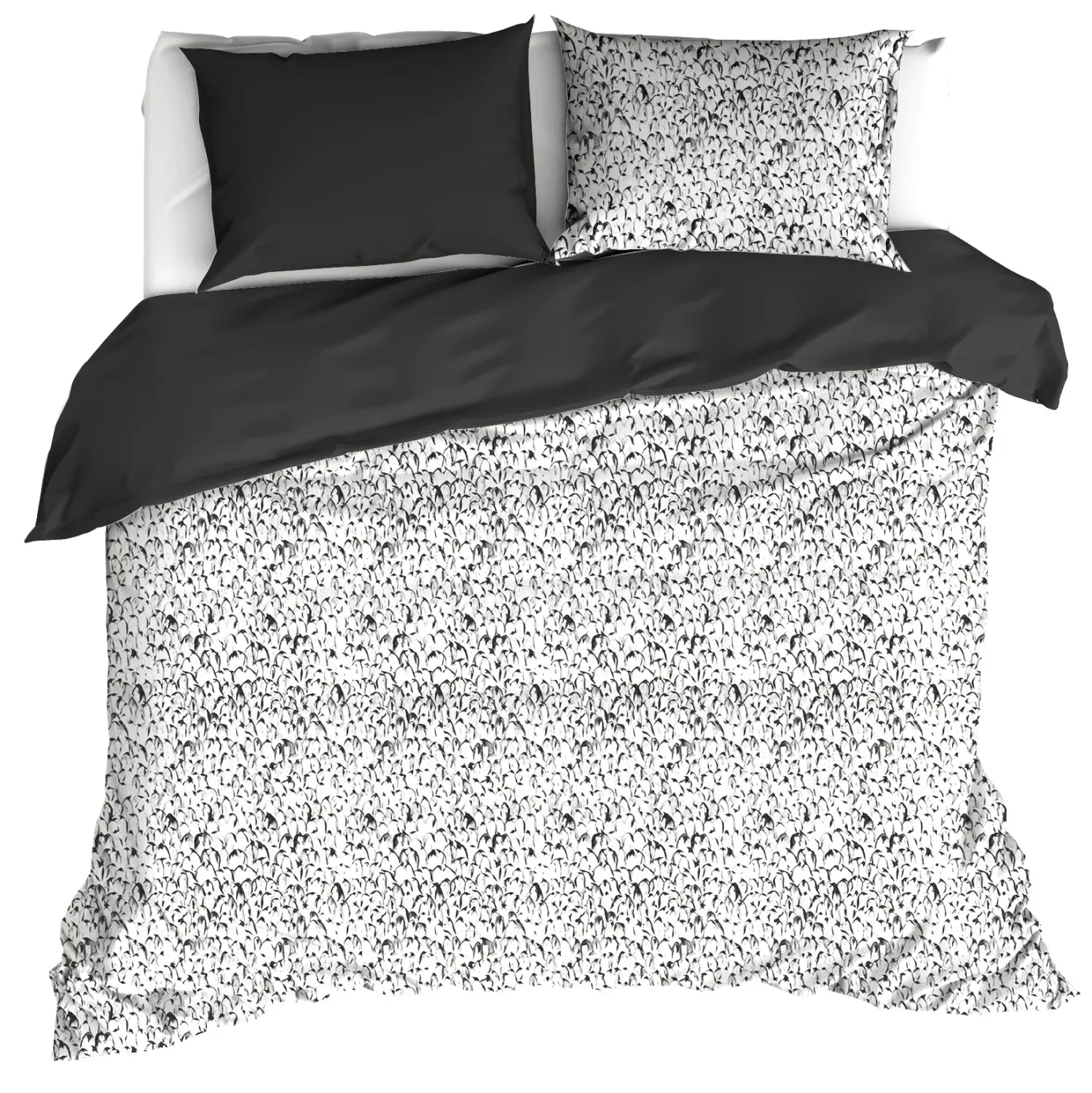 Dekbedovertrek Waddle Dark Shadow - Lits Jumeaux - 240 x 220 cm - Katoen Satijn