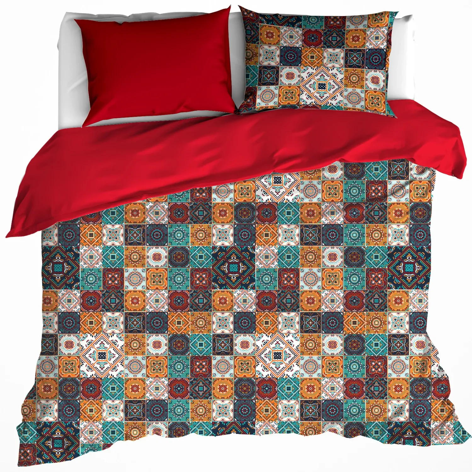 DWL Dekbedovertrek ankara red dahlia 240x220/220 60x70(2st)