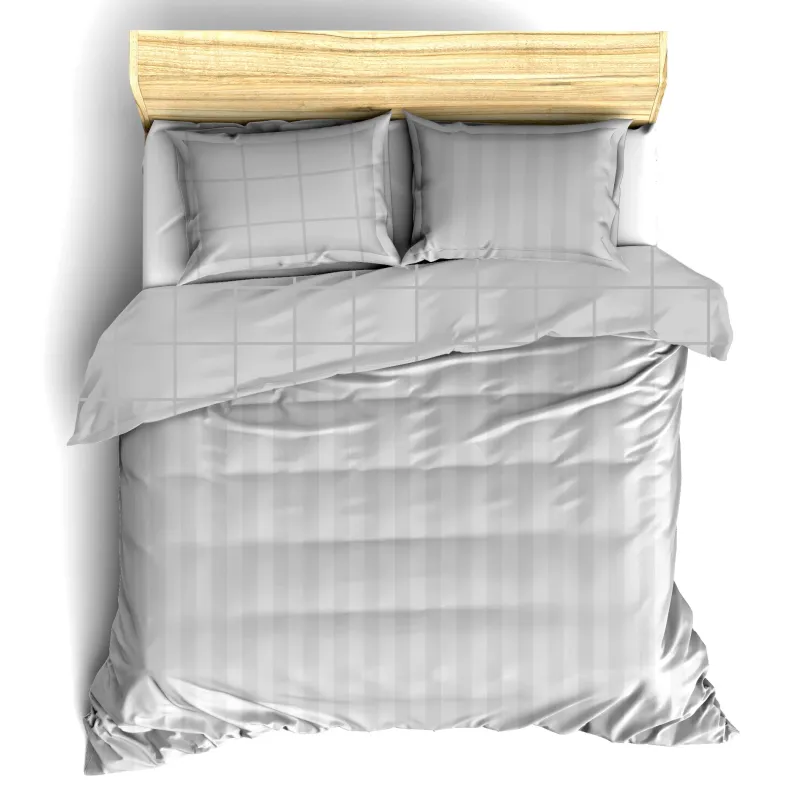 Dekbedovertrek Katoen Satijn Zygo - Lits Jumeaux - 240 x 220 cm - Zilver