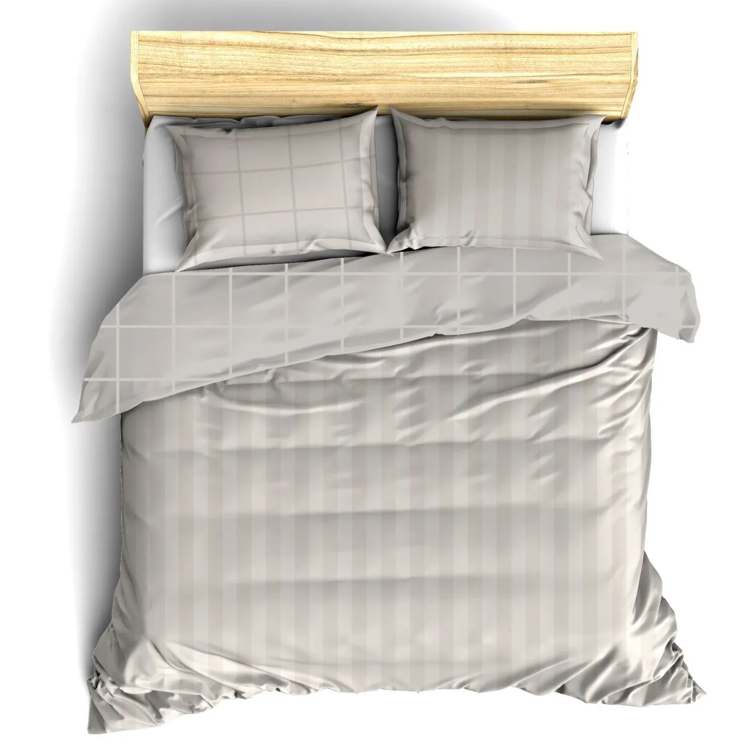 Dekbedovertrek Katoen Satijn Zygo - Lits Jumeaux - 240 x 220 cm - Taupe