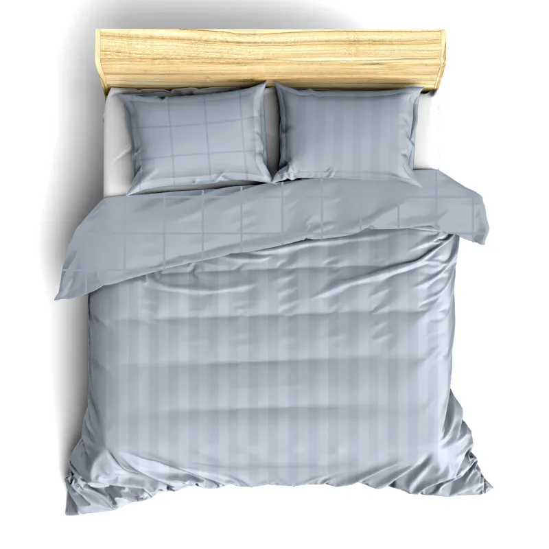 Dekbedovertrek Katoen Satijn Zygo - Lits Jumeaux - 240 x 220 cm - Blauw