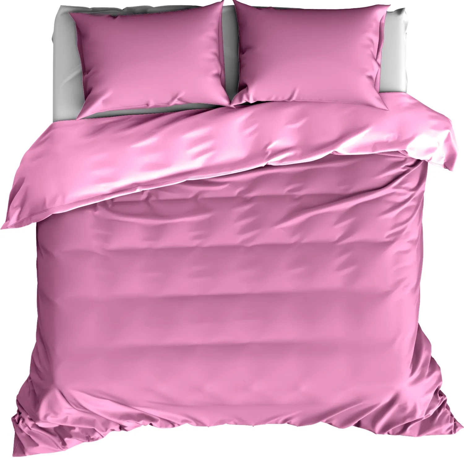 Dekbedovertrek Katoen Satijn Olivia - Lits Jumeaux - 240 x 220 cm - Roze