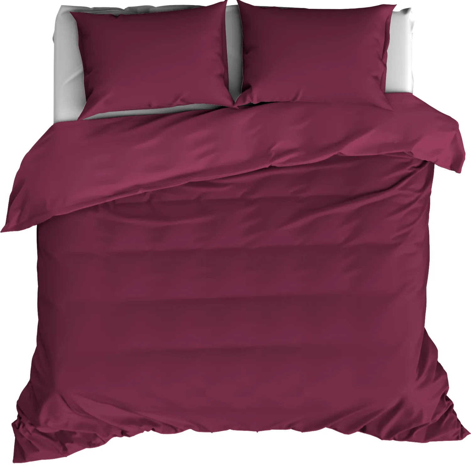 Dekbedovertrek Katoen Satijn Olivia - Lits Jumeaux - 240 x 220 cm - Rood