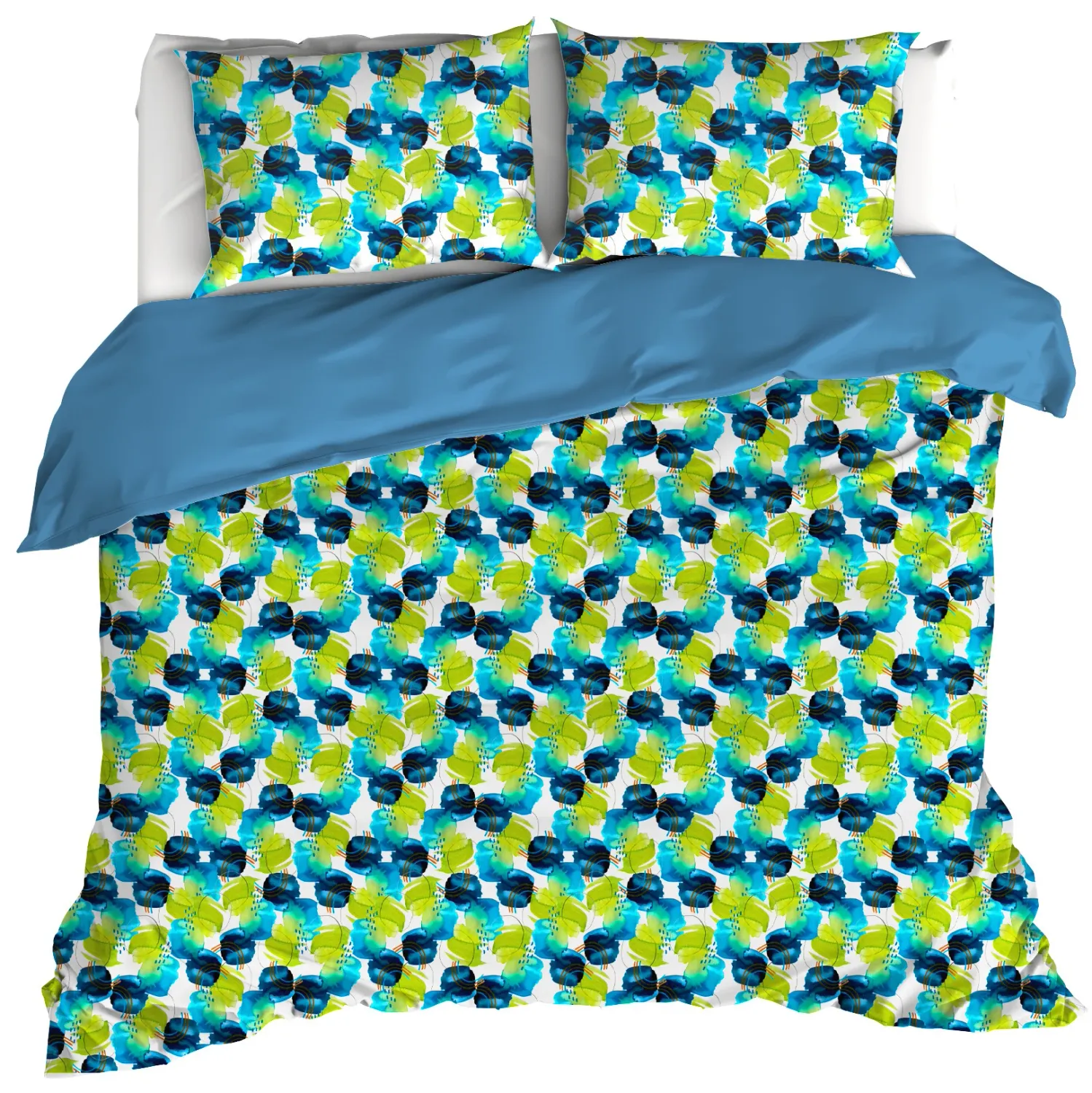 Dekbedovertrek Whimsy, Bleu Blizzard - 260 x 240 - Katoen Percal