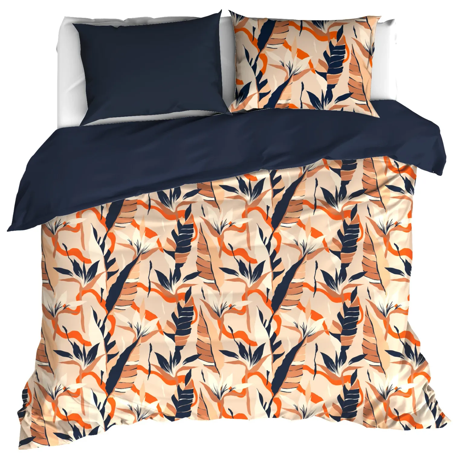 Dekbedovertrek Junglecat Dress Blues - Hotelmaat - 260 x 240 cm - Katoen Satijn