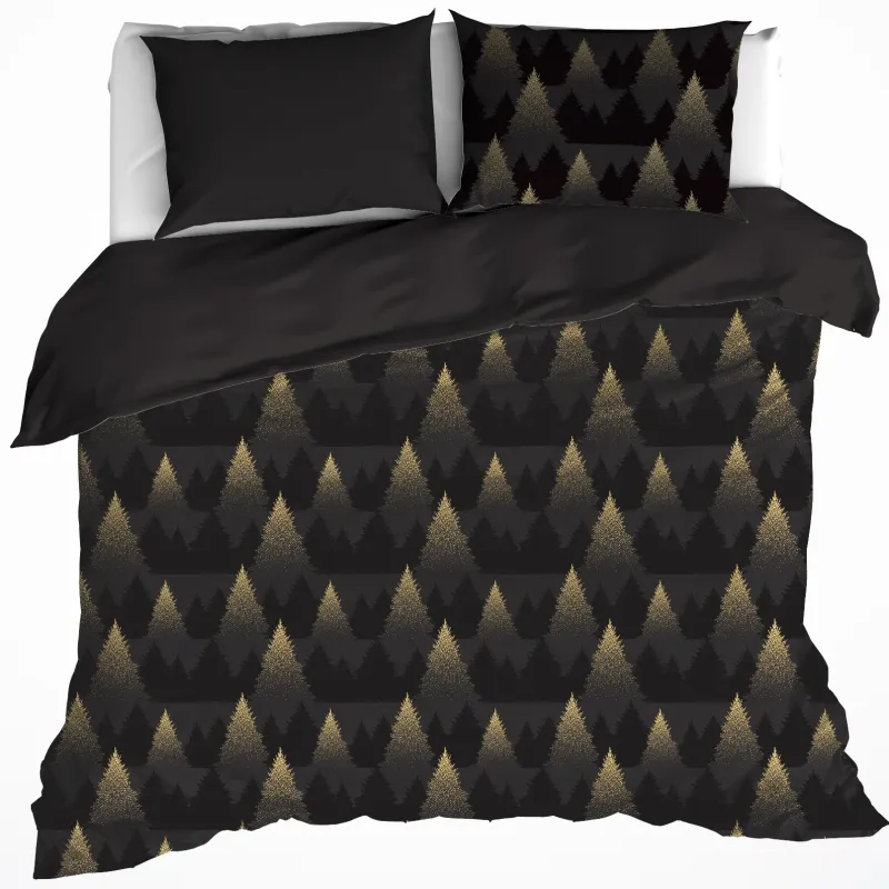 Dekbedovertrek Katoen Flanel Eve - Hotelmaat - 260 x 240 cm - Zwart