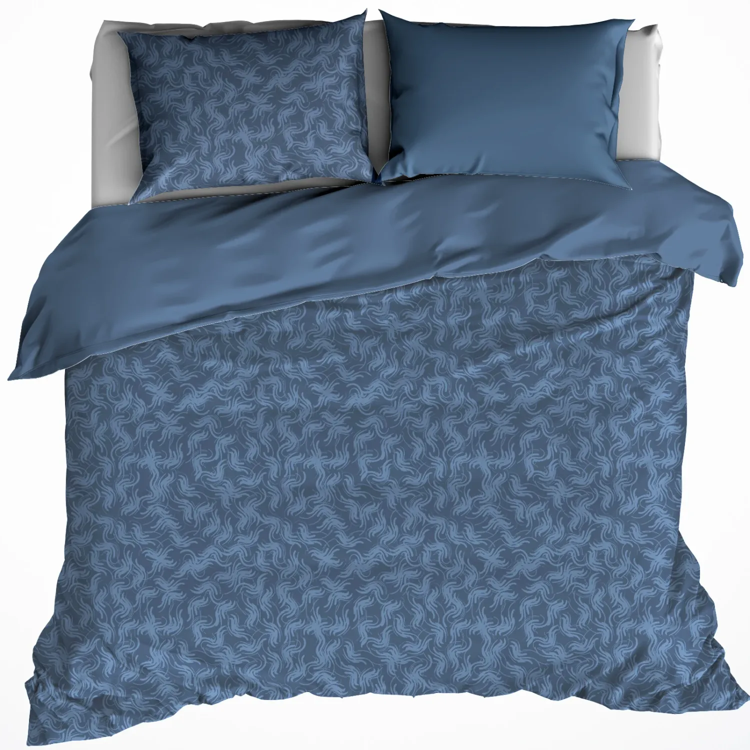 Dekbedovertrek Katoen Flanel Alvaro - Hotelmaat - 260 x 240 cm - Blauw