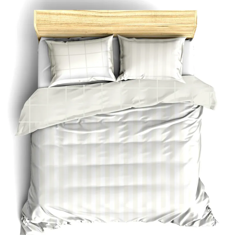 Dekbedovertrek Katoen Satijn Zygo - Hotelmaat - 260 x 240 cm - Ivoor