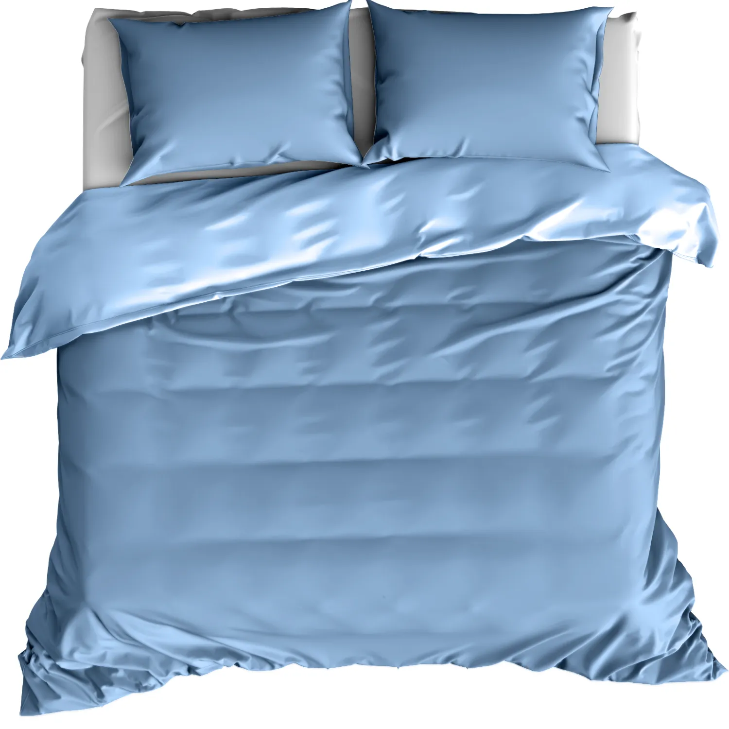 Dekbedovertrek Katoen Satijn Olivia - Hotelmaat - 260 x 240 cm - Blauw