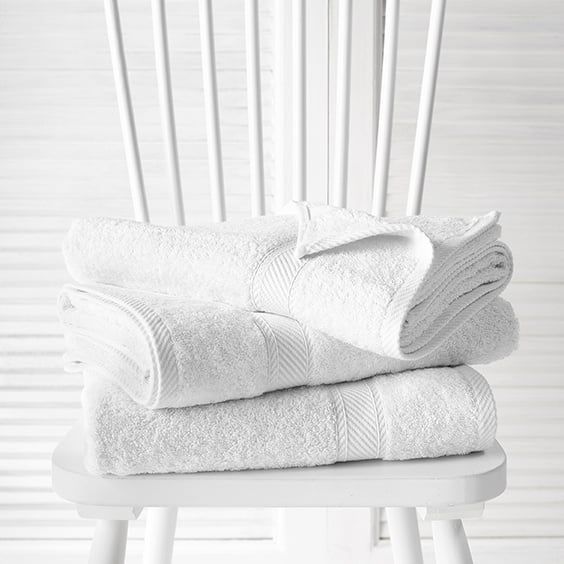 Douchelakens Helene White 70 x 140 cm - 3 stuks - Katoen