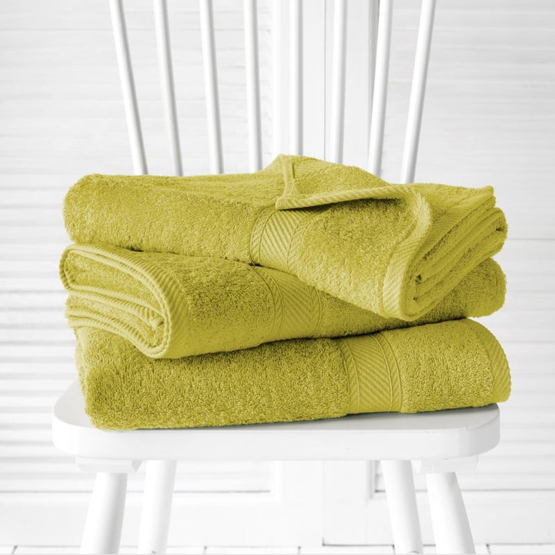 Douchelakens Helene Warm Olive 70 x 140 cm - 3 stuks - Katoen