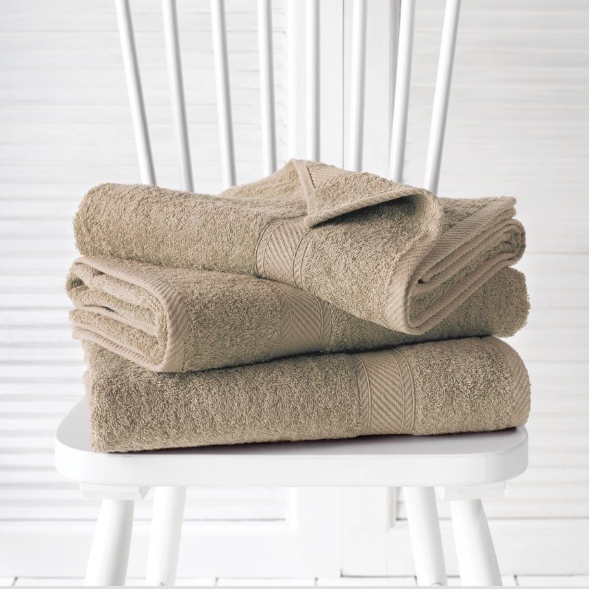 Douchelakens Helene Humus 70 x 140 cm - 3 stuks - Katoen