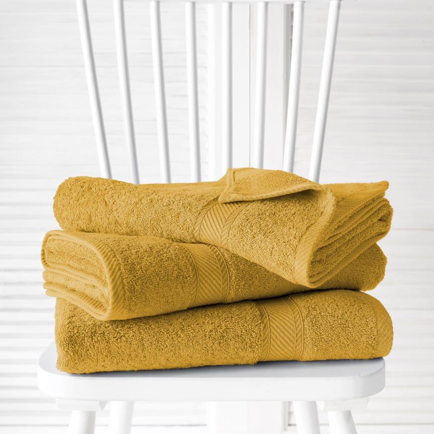Douchelakens Helene Golden Yellow 70 x 140 cm - 3 stuks - Katoen