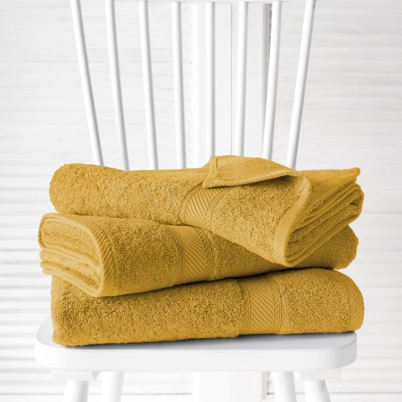 Douchelakens Helene Golden Yellow 70 x 140 cm - 3 stuks - Katoen