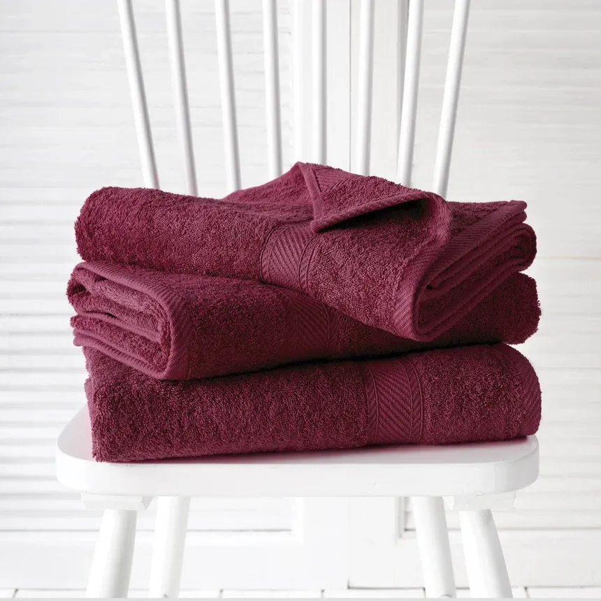 Douchelakens Helene Beet Red 70 x 140 cm - 3 stuks - Katoen