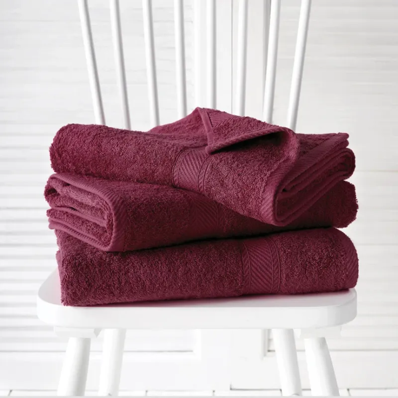 Douchelakens Helene Beet Red 70 x 140 cm - 3 stuks - Katoen