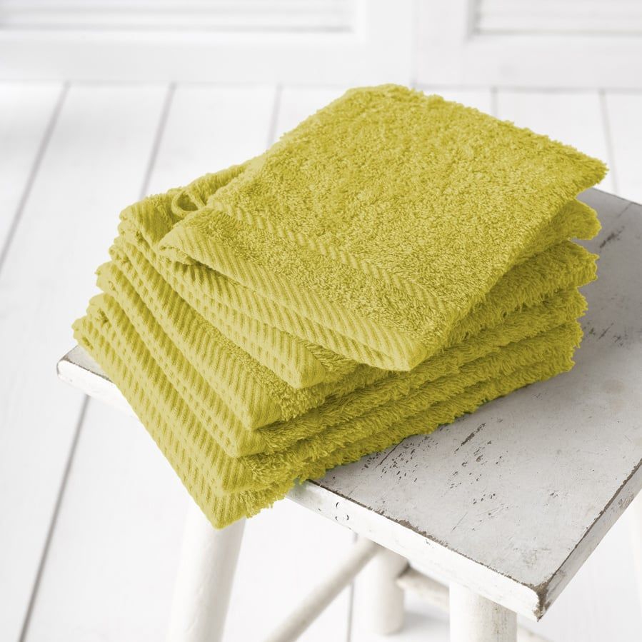 Washandjes Helene Warm Olive 15 x 21 cm - 6 stuks - Katoen
