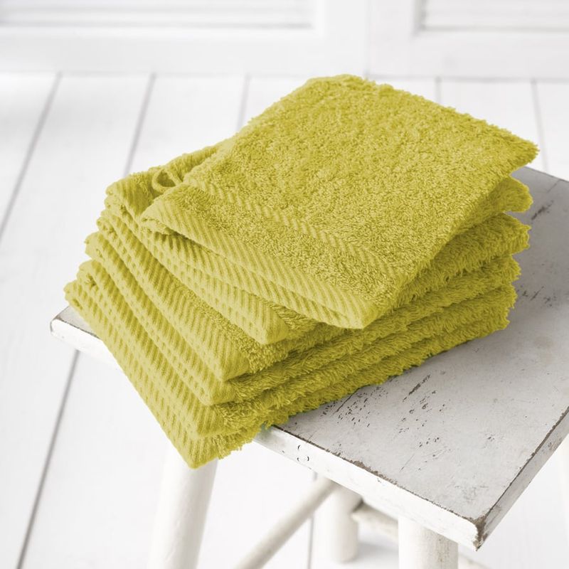 Washandjes Helene Warm Olive 15 x 21 cm - 6 stuks - Katoen