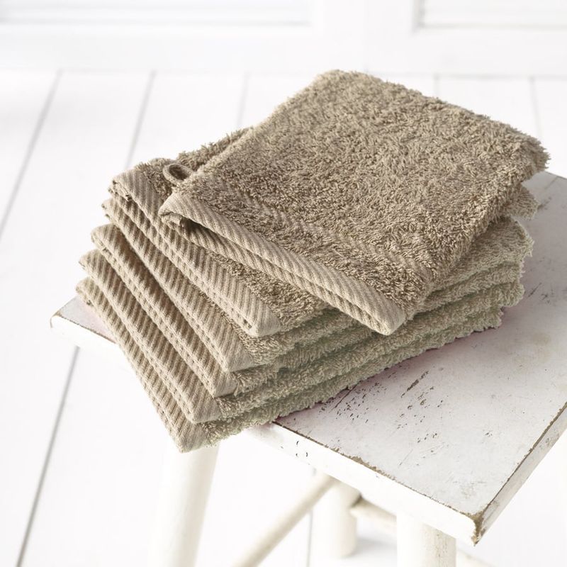 Washandjes Helene Humus 15 x 21 cm - 6 stuks - Katoen