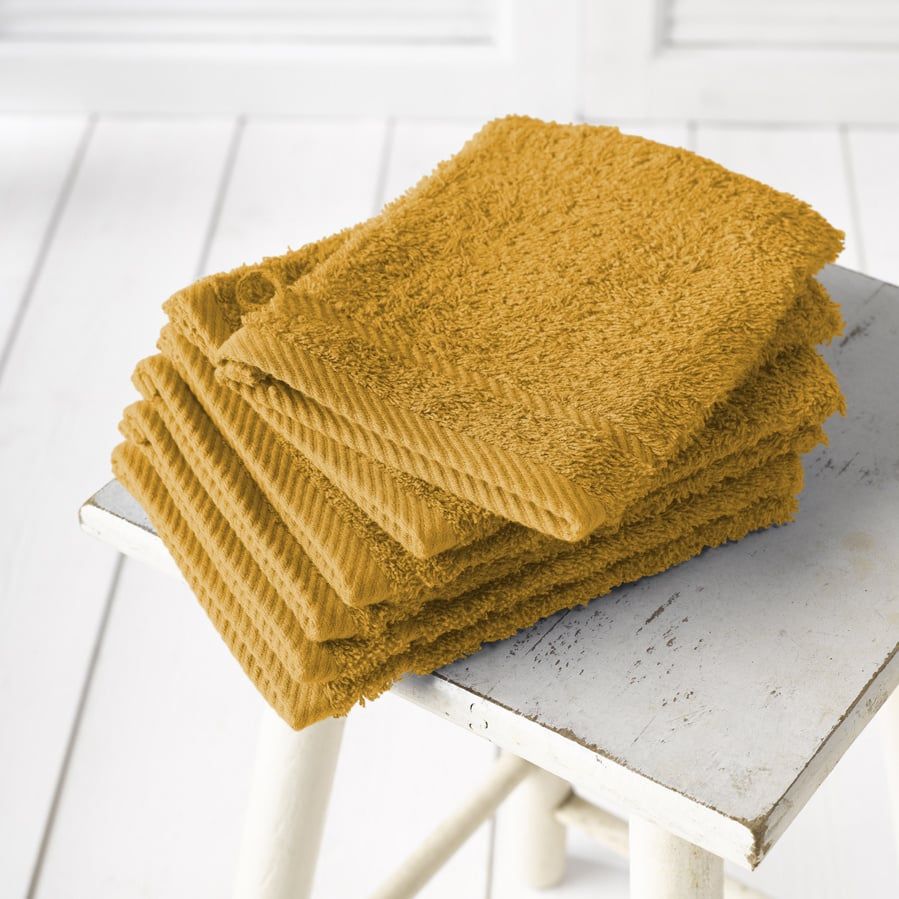 Washandjes Helene Golden Yellow 15 x 21 cm - 6 stuks - Katoen