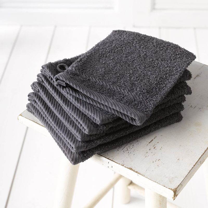 Washandjes Helene Ebony 15 x 21 cm - 6 stuks - Katoen