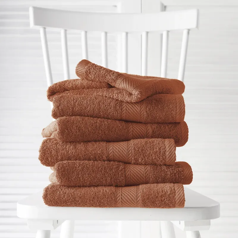 Handdoeken Helene Caramel 50 x 100 cm - 6 stuks - Katoen