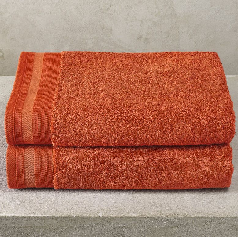 Badlaken Contessa, Burnt Orange - 70 x 140 cm - 2 stuks - Katoen