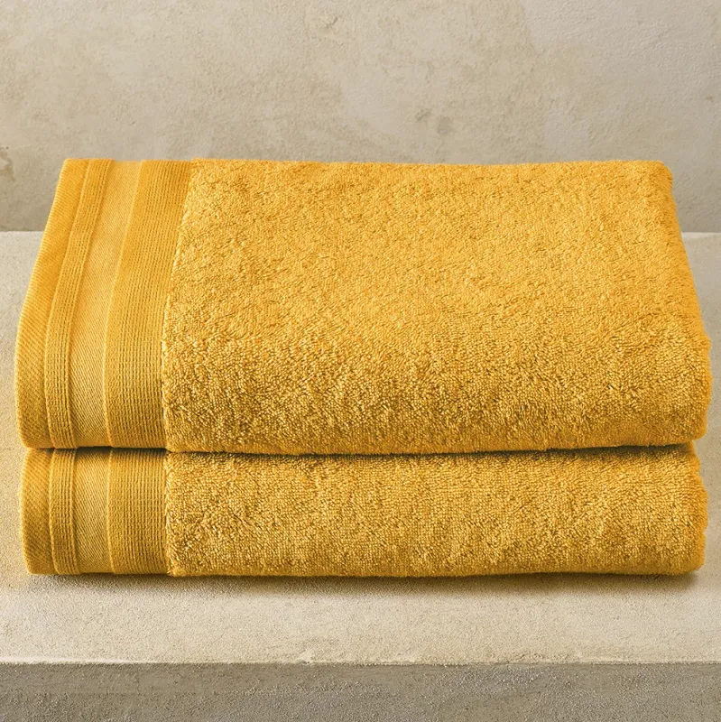 Badlaken Contessa, Golden Yellow - 70 x 140 cm - 2 stuks - Katoen
