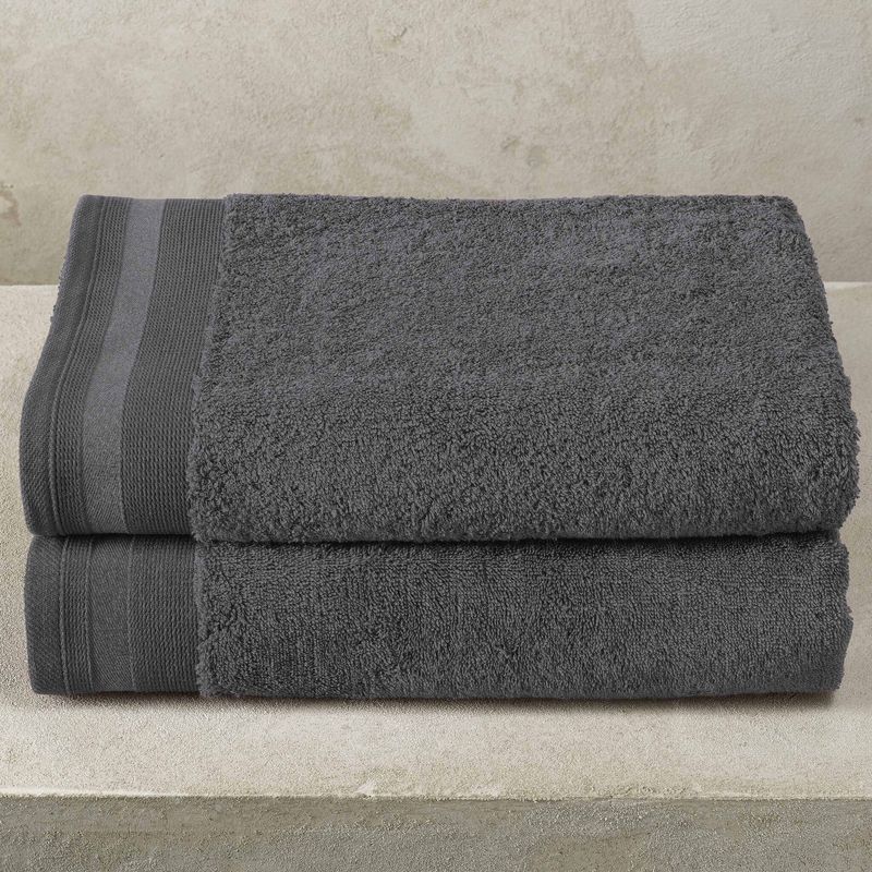 Badlaken Contessa, Dark Grey - 70 x 140 cm - 2 stuks - Katoen