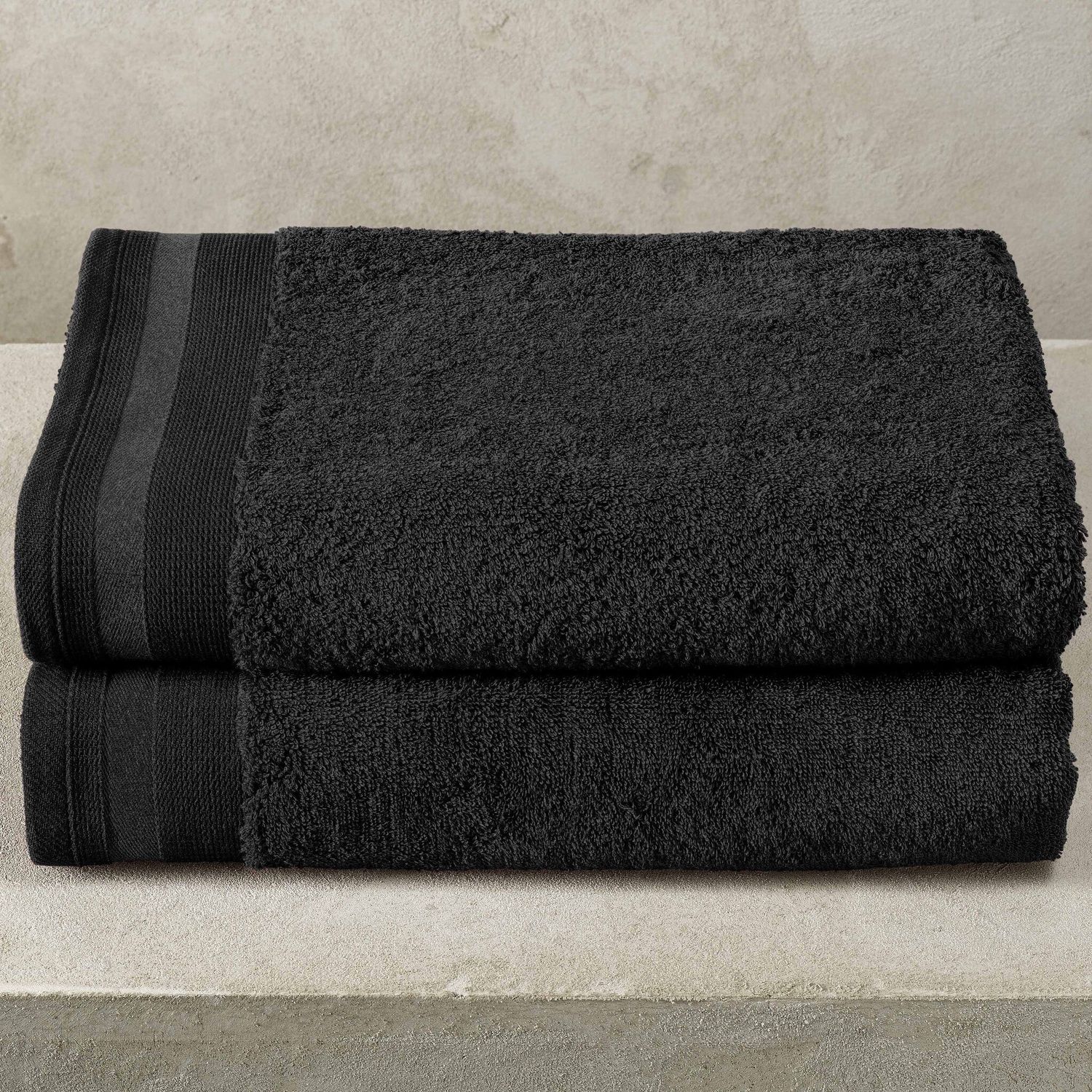 Badlaken Contessa, Black - 70 x 140 cm - 2 stuks - Katoen