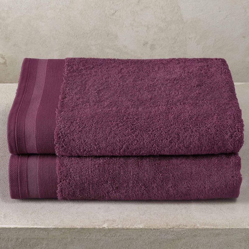 Badlaken Contessa, Aubergine - 70 x 140 cm - 2 stuks - Katoen