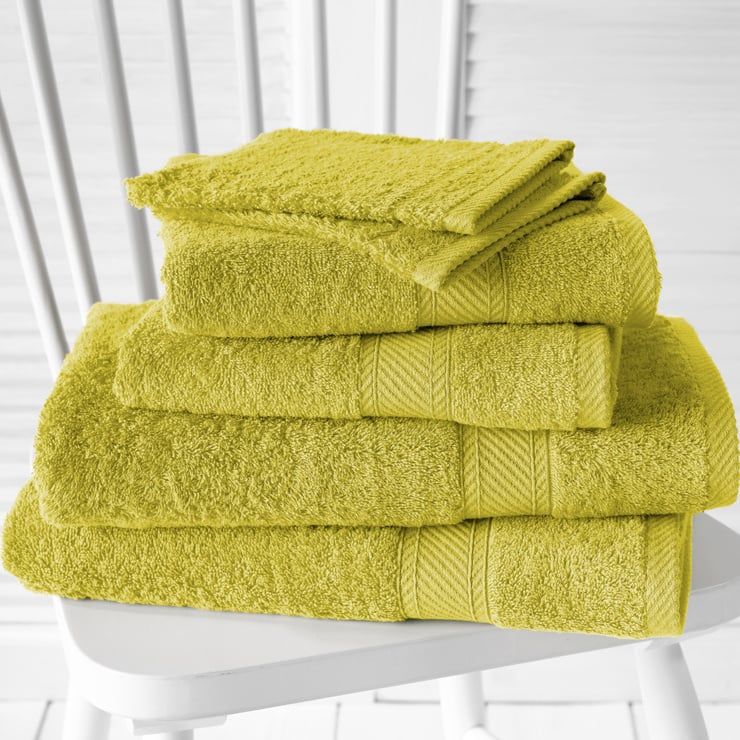 Promopack Helene, olijfgroen - 2 washandjes + 2 handdoeken + 2 douchelakens
