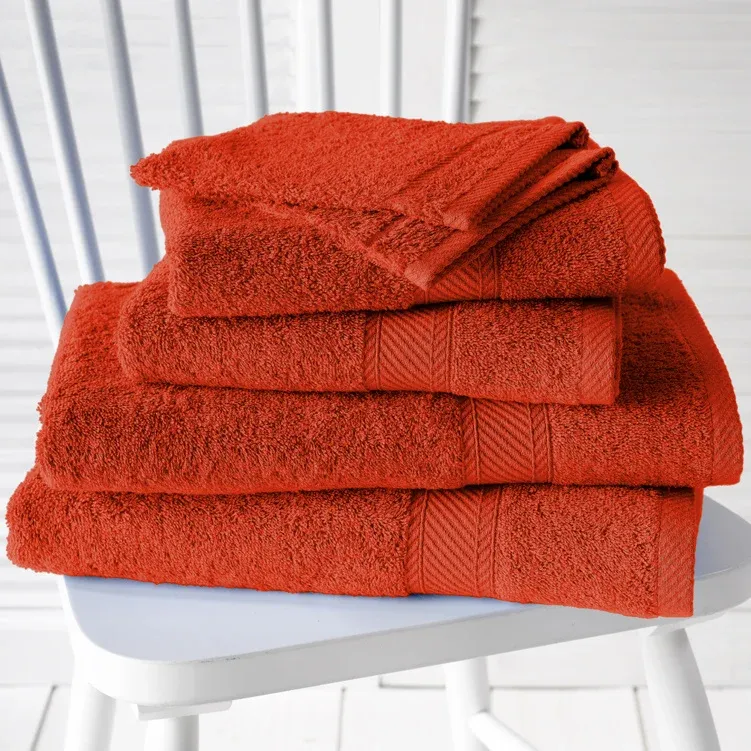 Promopack Helene, oranje - 2 washandjes + 2 handdoeken + 2 douchelakens